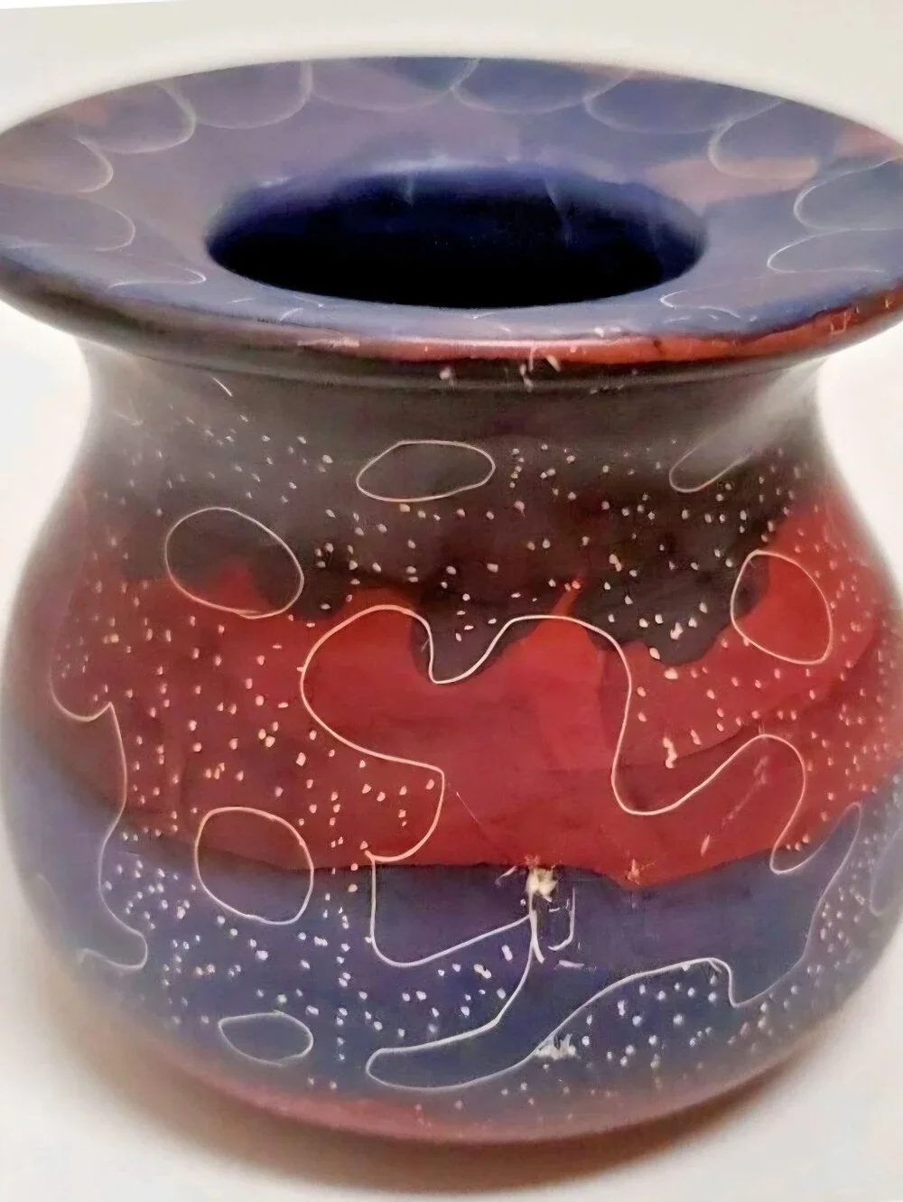 African Kisil Siapstone Mini Vase Hand Carved & Dyed by Kenyan Artisans 2.5